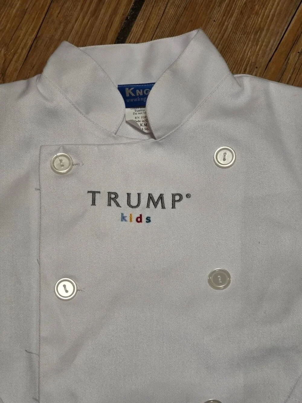 Vtg Trump Kids Hotel Chef Coat Jacket Child Size KM KNG Hospitality Memorabilia